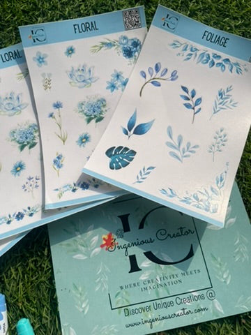 blue journaling stickers