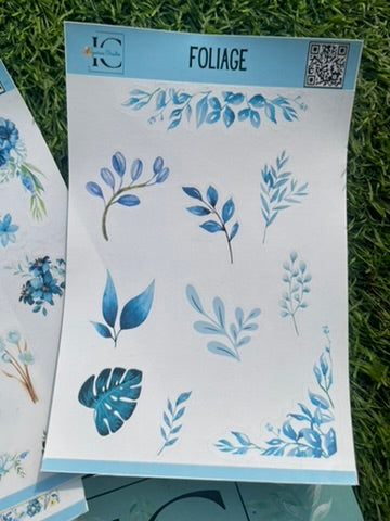 blue journaling stickers