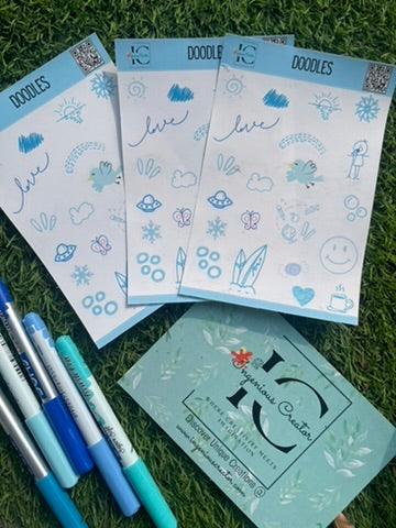 blue journaling stickers