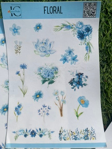 blue journaling stickers