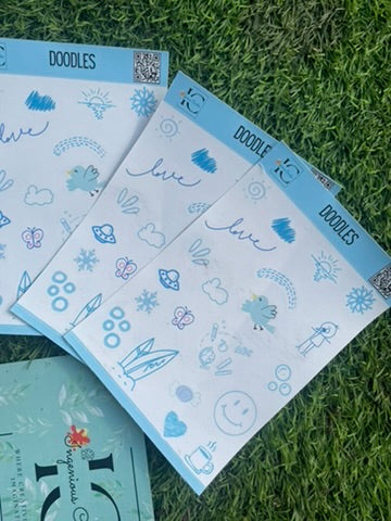 blue journaling stickers