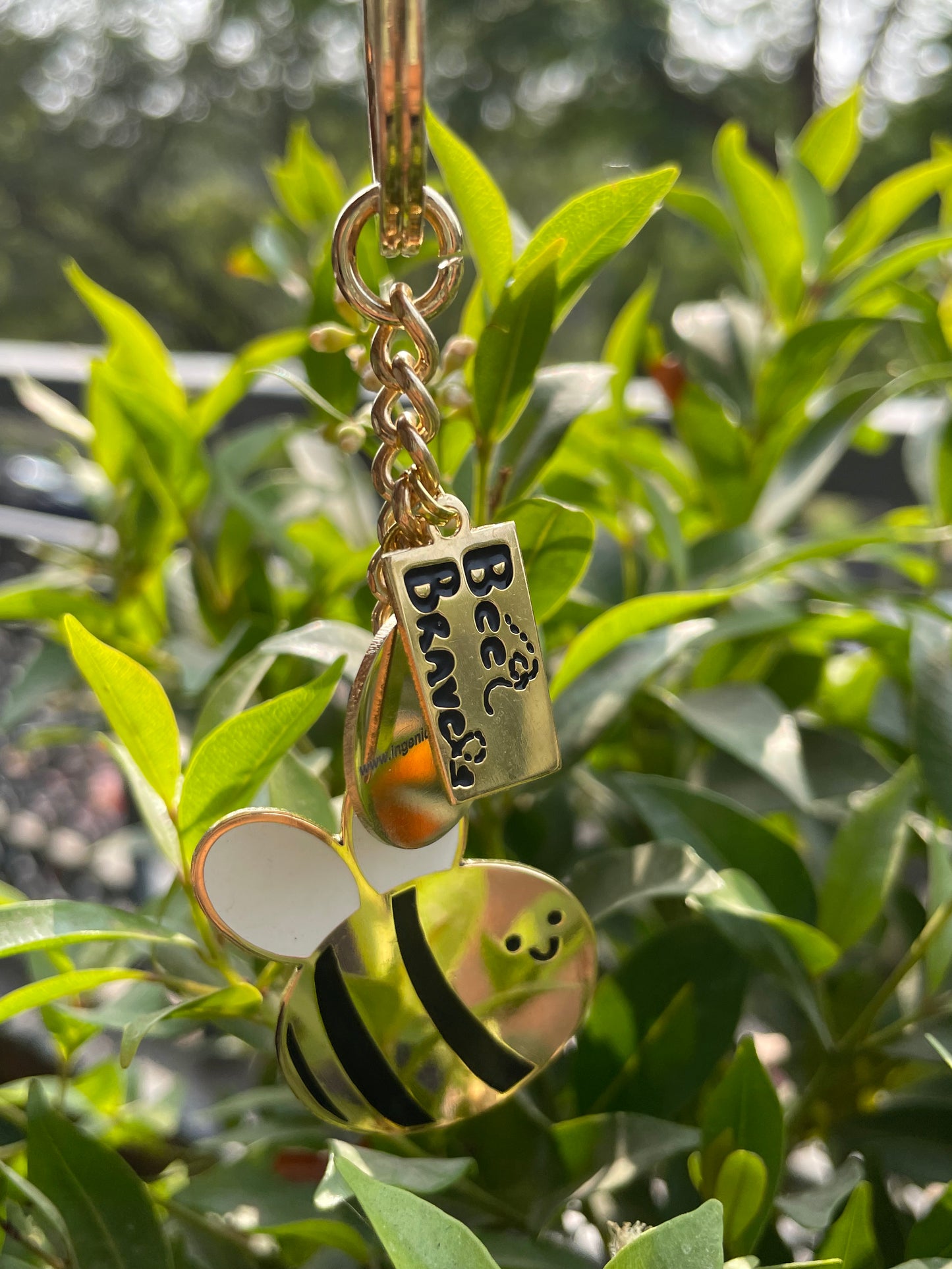 Bee Brave Enamel Keychain - Ingenious Creator's Store