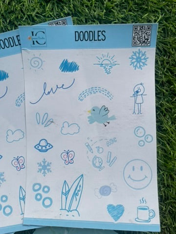 blue journaling stickers