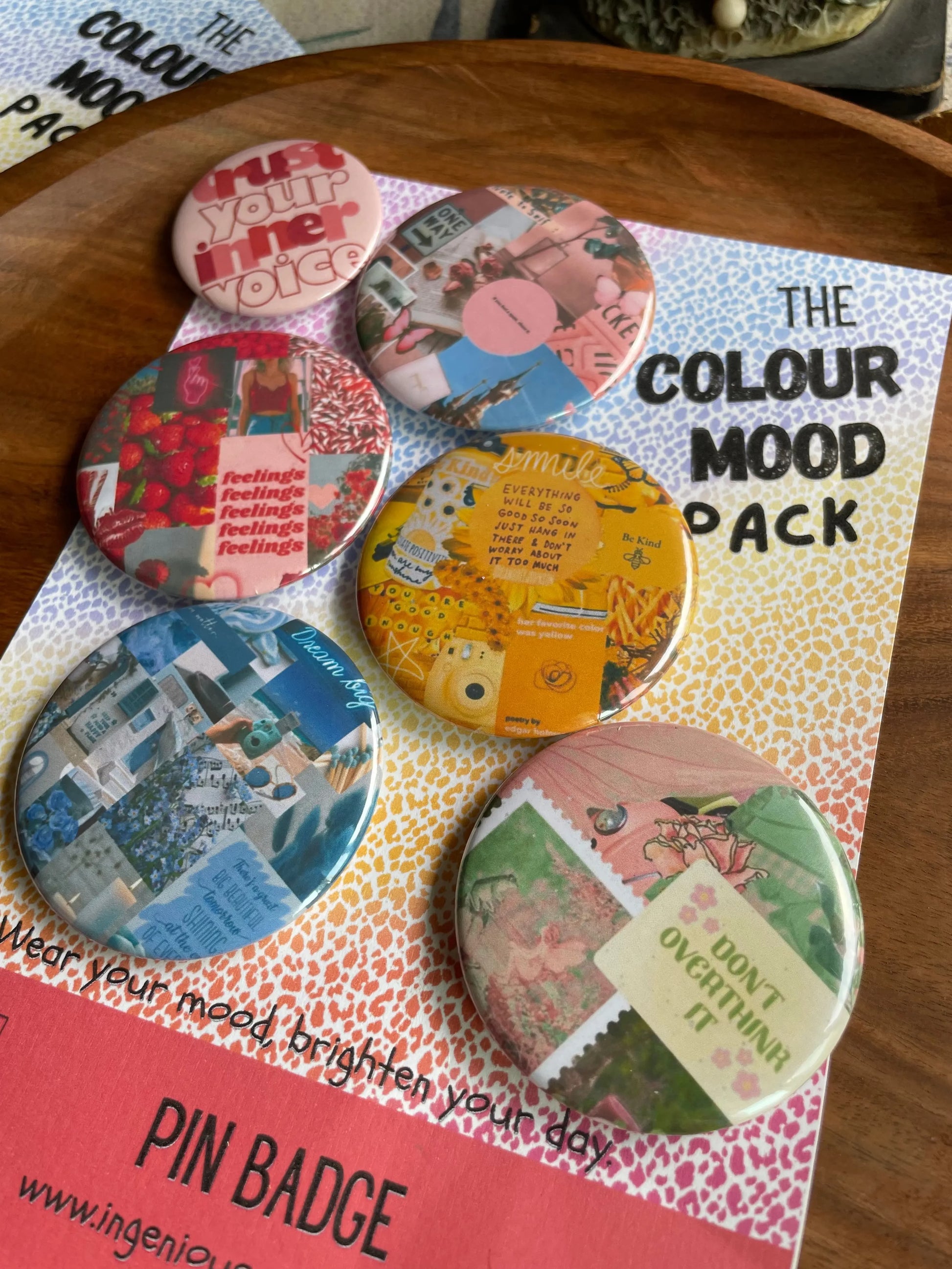 Colour Mood Pack: Pin Badge Pack of Six.