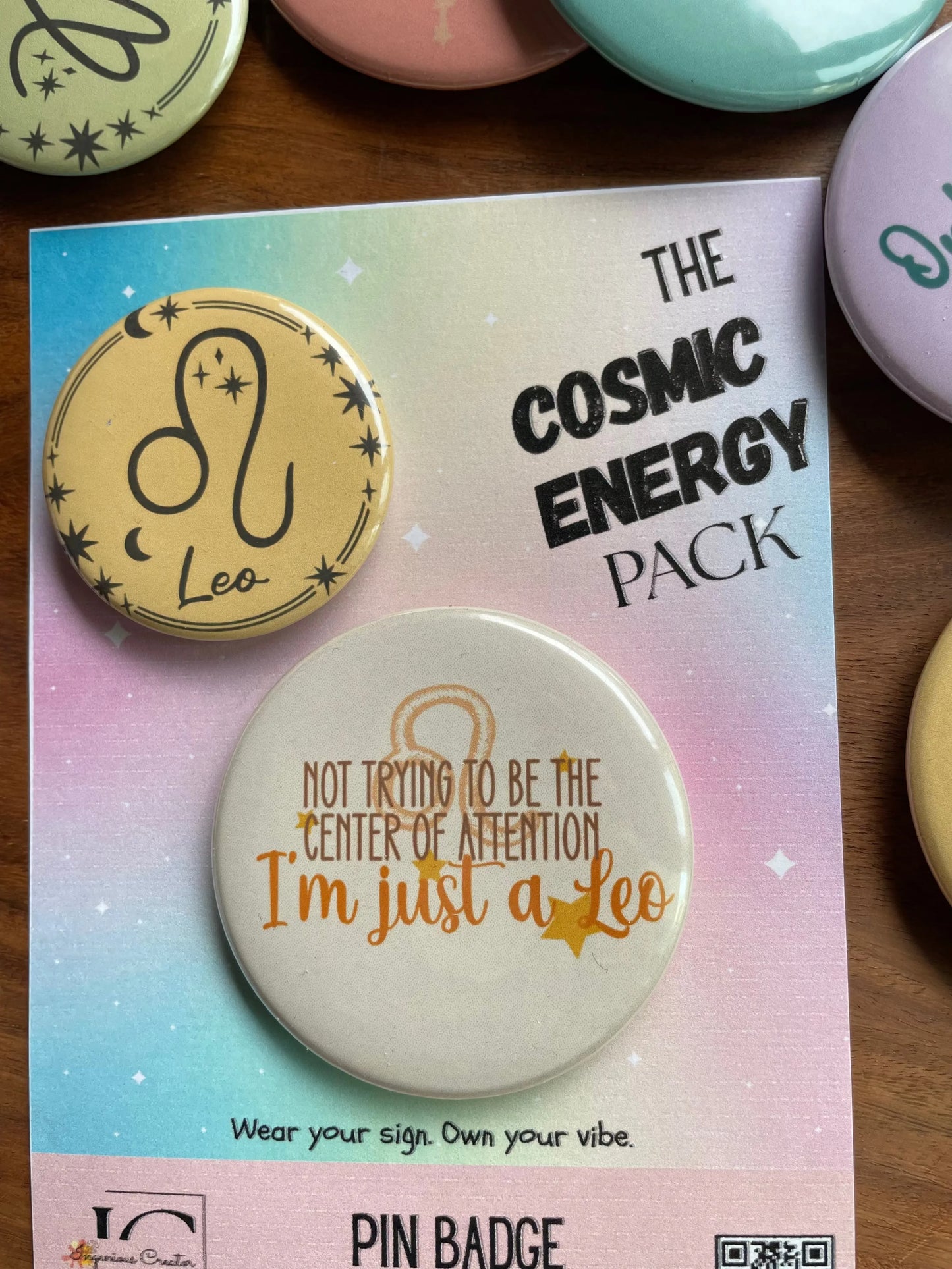 Cosmic Energy (ZODIAC) Pack: Pin Badge Pack of two.
