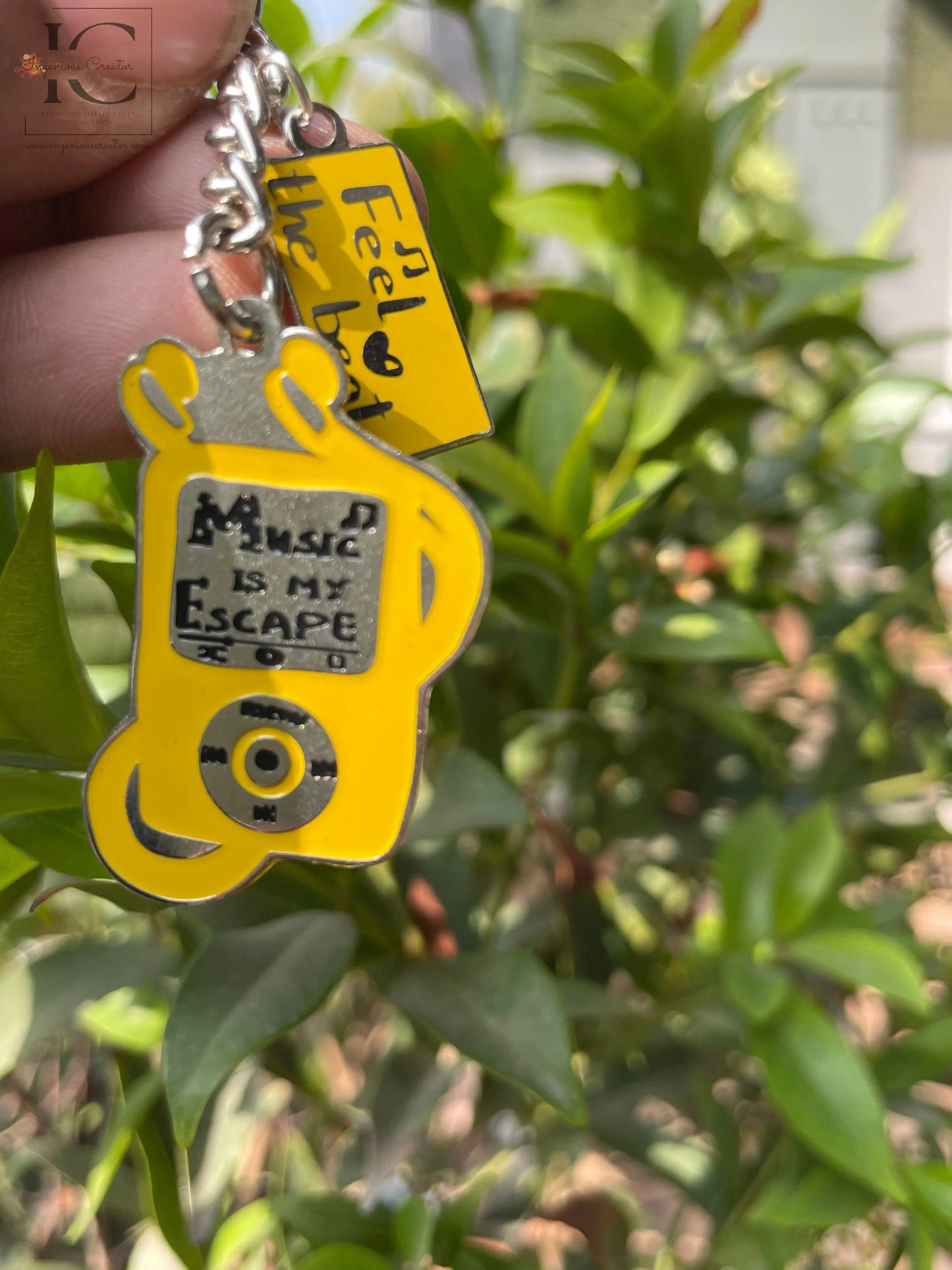 Feel the Beat Enamel Keychain - Ingenious Creator's Store