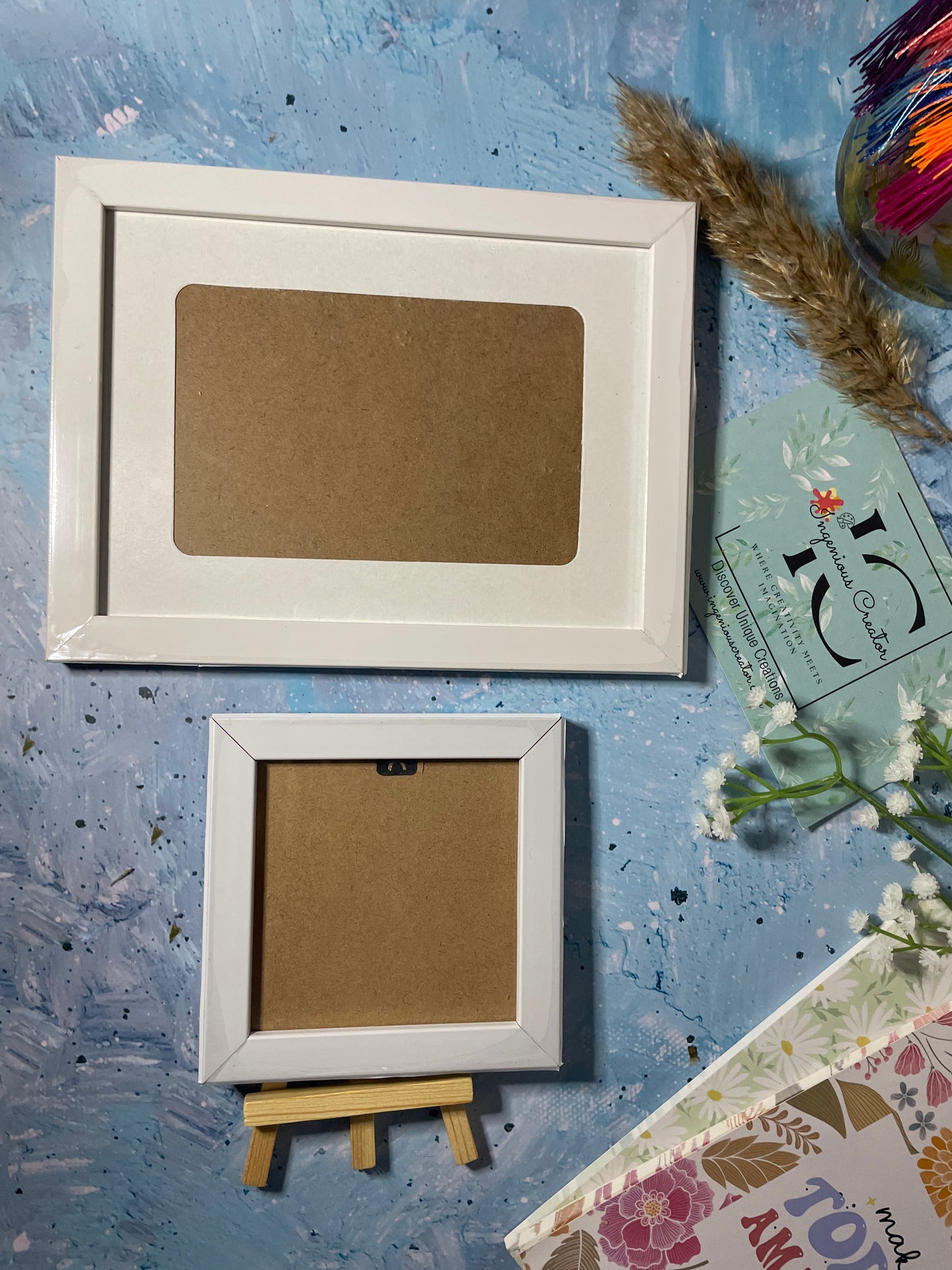 Frame the Feeling Kit – Boho & Pastel | Mini Frame with Easel & 6x8 Frame