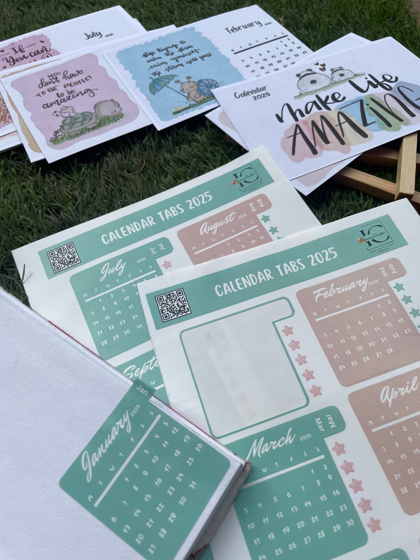 Positive Affirmations Monthly Planner Calendar 2025, Calendar Sticker Tabs for planner and Cute Enamel Key Chain - Ingenious Creator's Store