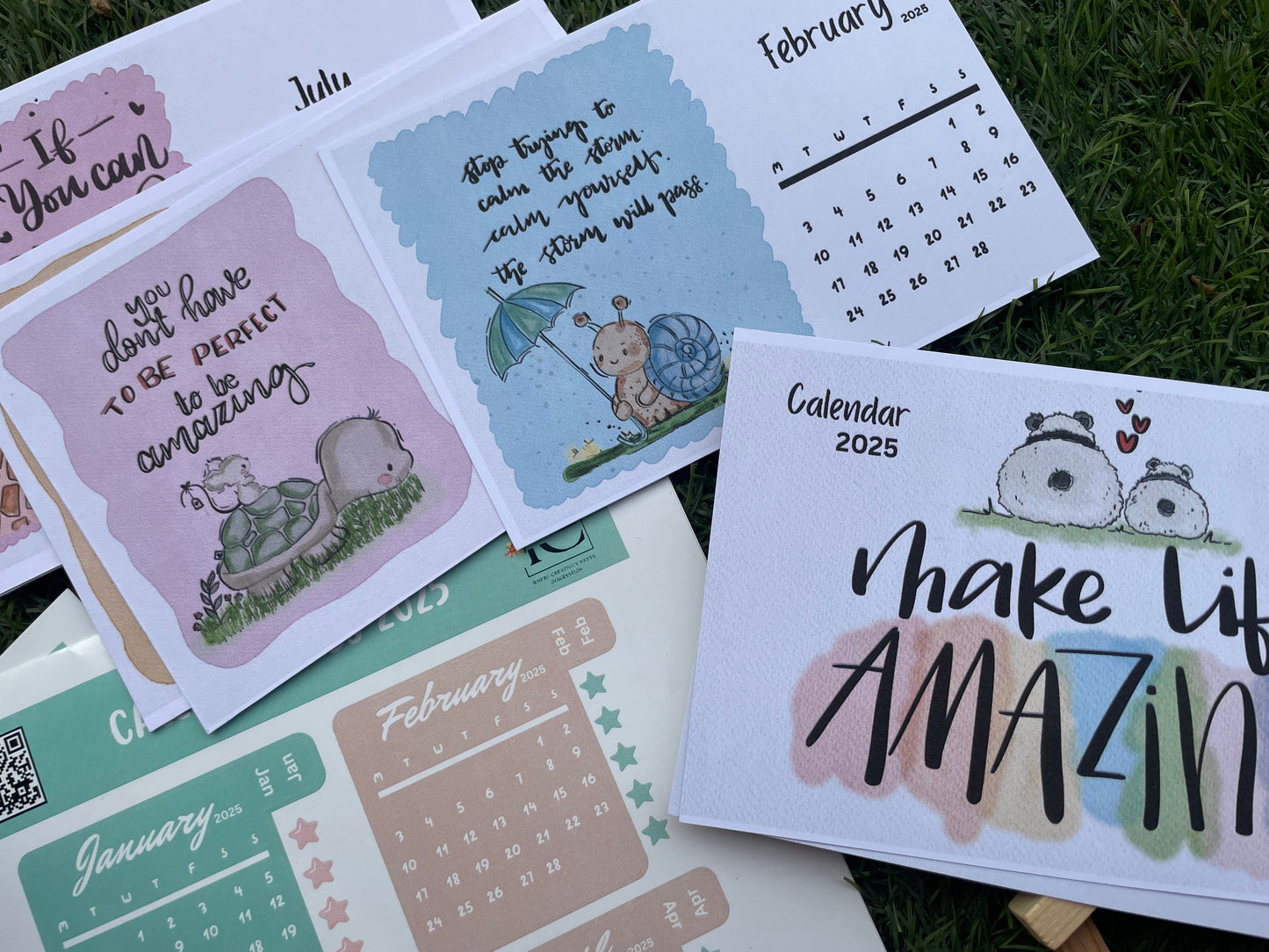 Positive Affirmations Monthly Planner Calendar 2025, Calendar Sticker Tabs for planner and Cute Enamel Key Chain - Ingenious Creator's Store