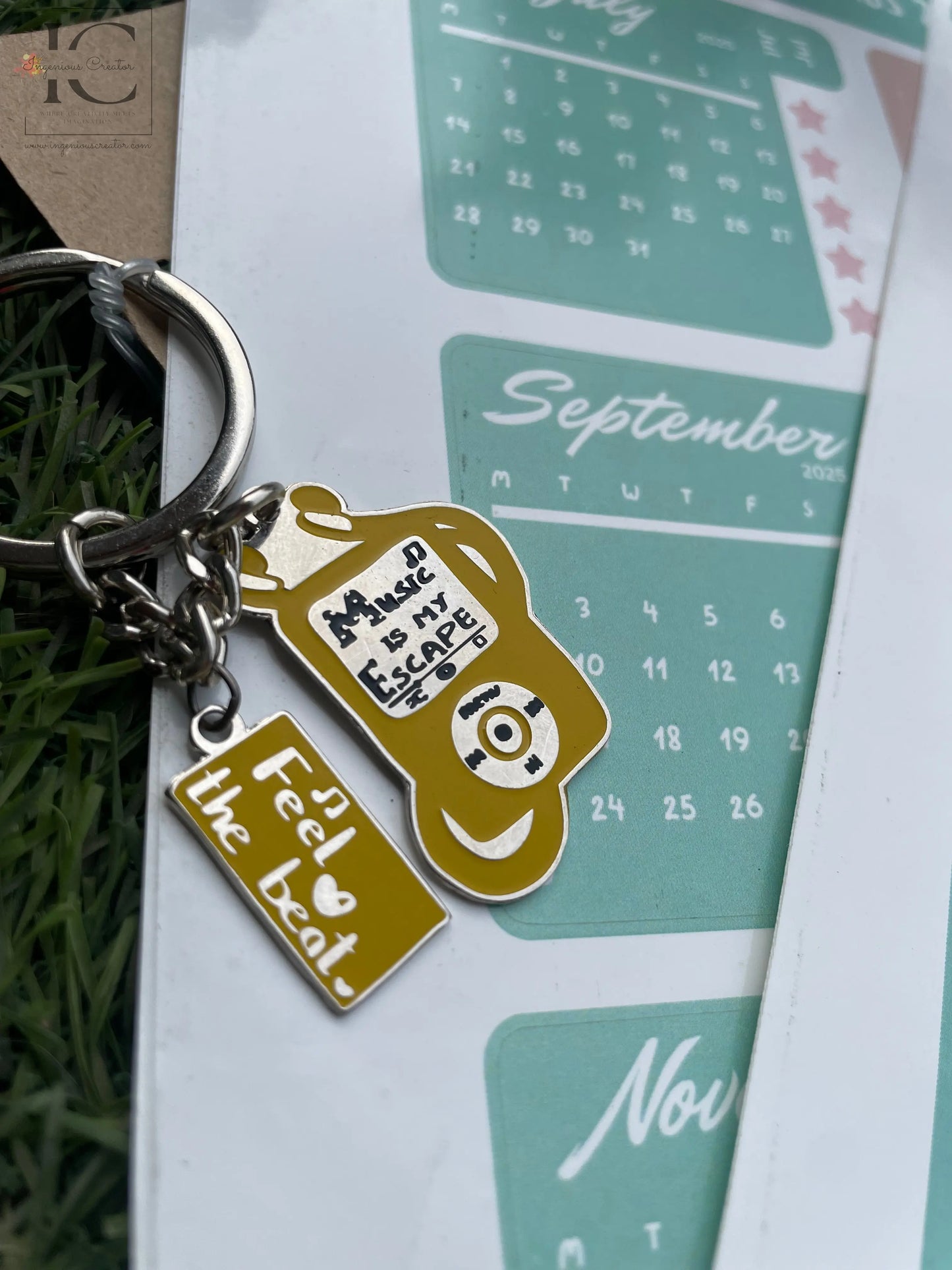 Positive Affirmations Monthly Planner Calendar 2025, Calendar Sticker Tabs for planner and Cute Enamel Key Chain - Ingenious Creator's Store