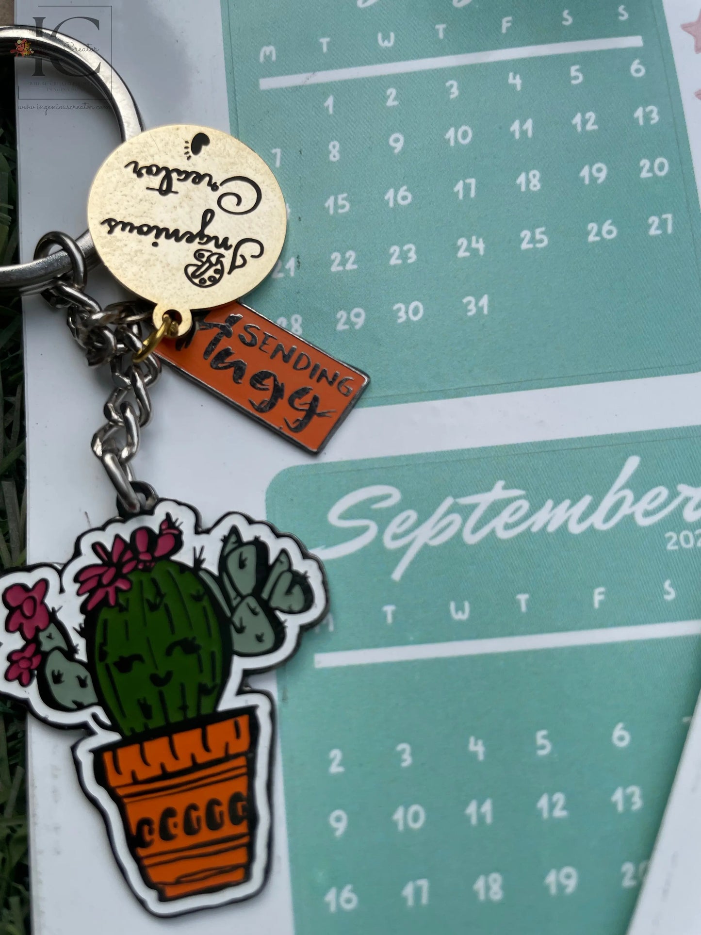 Positive Affirmations Monthly Planner Calendar 2025, Calendar Sticker Tabs for planner and Cute Enamel Key Chain - Ingenious Creator's Store