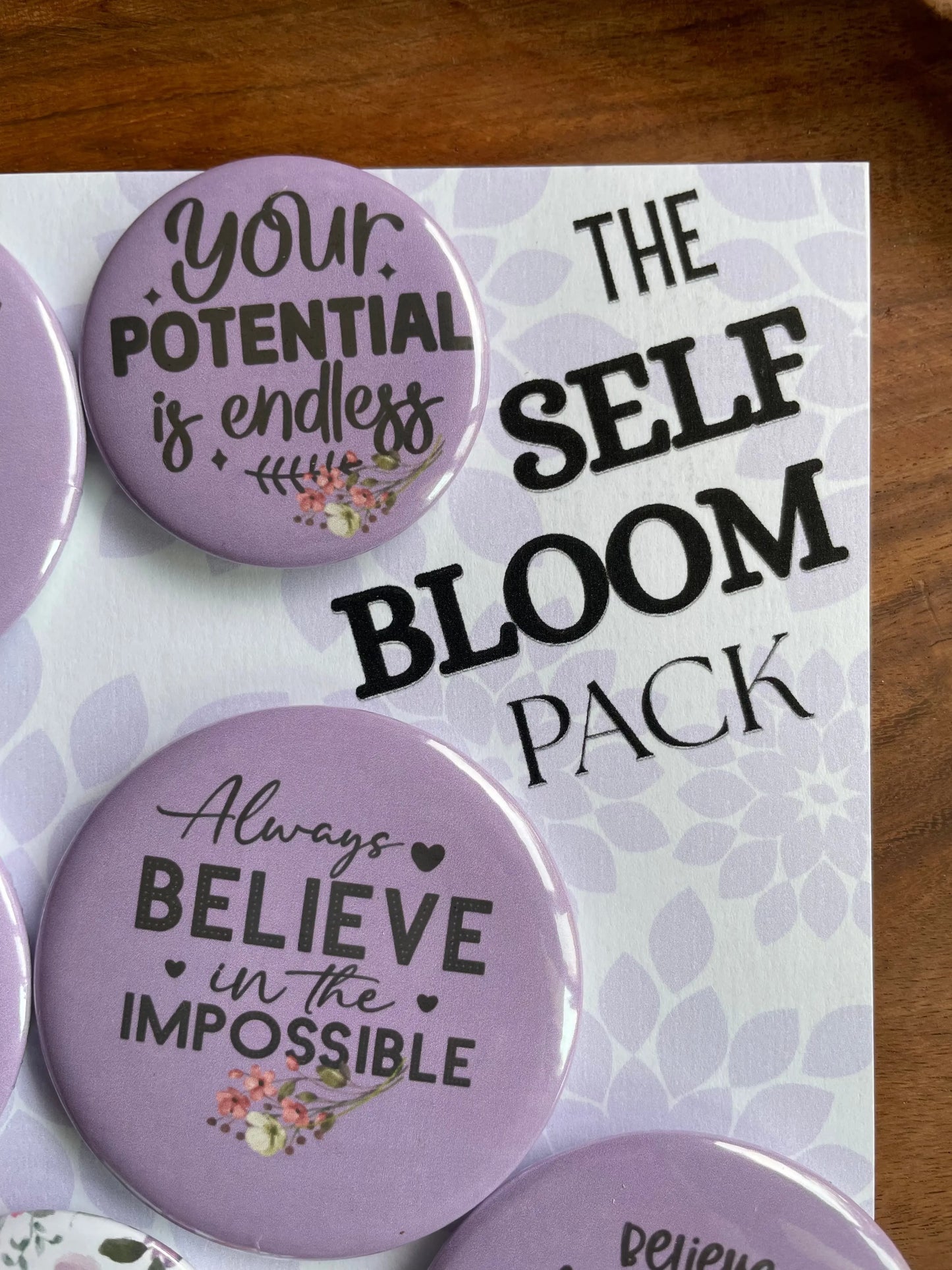 Self Bloom Pack: Pin Badge Pack of Six.