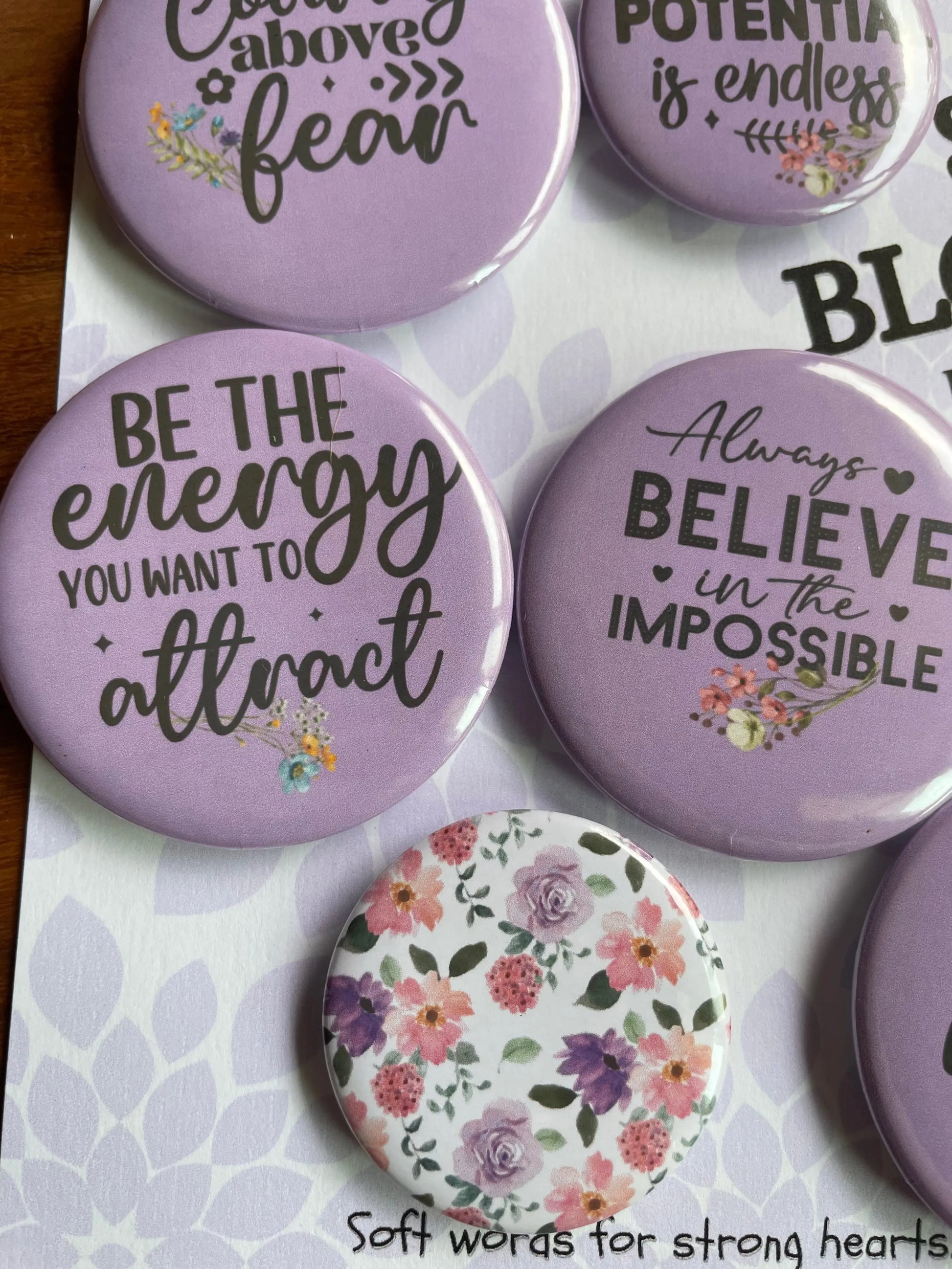 Self Bloom Pack: Pin Badge Pack of Six.