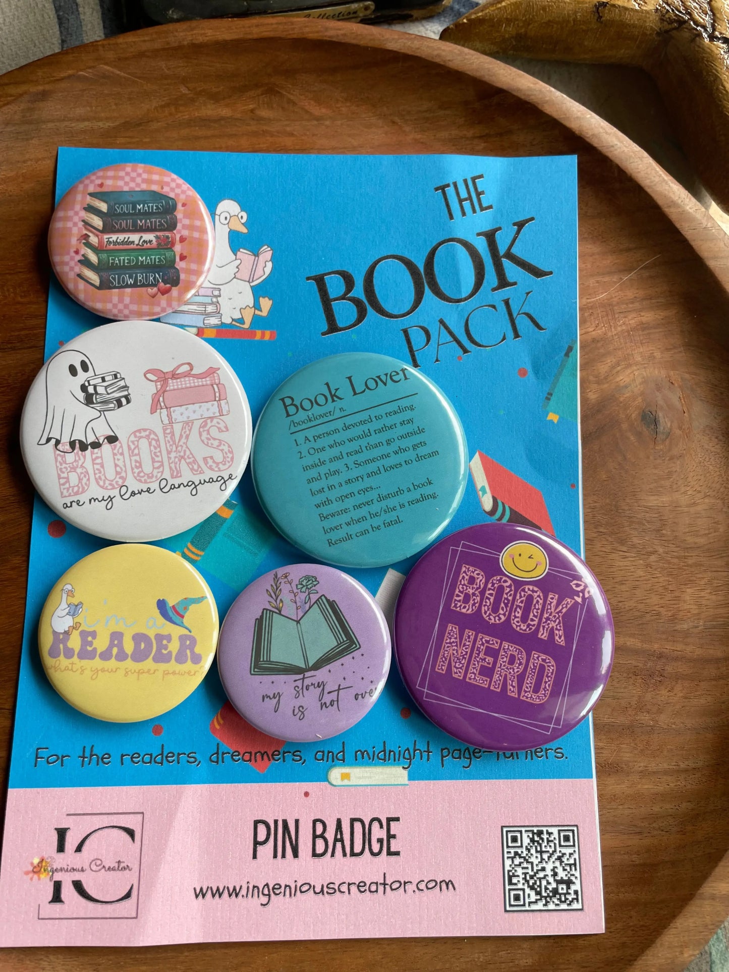 The Book Pack: Pin Badge Pack of Five.