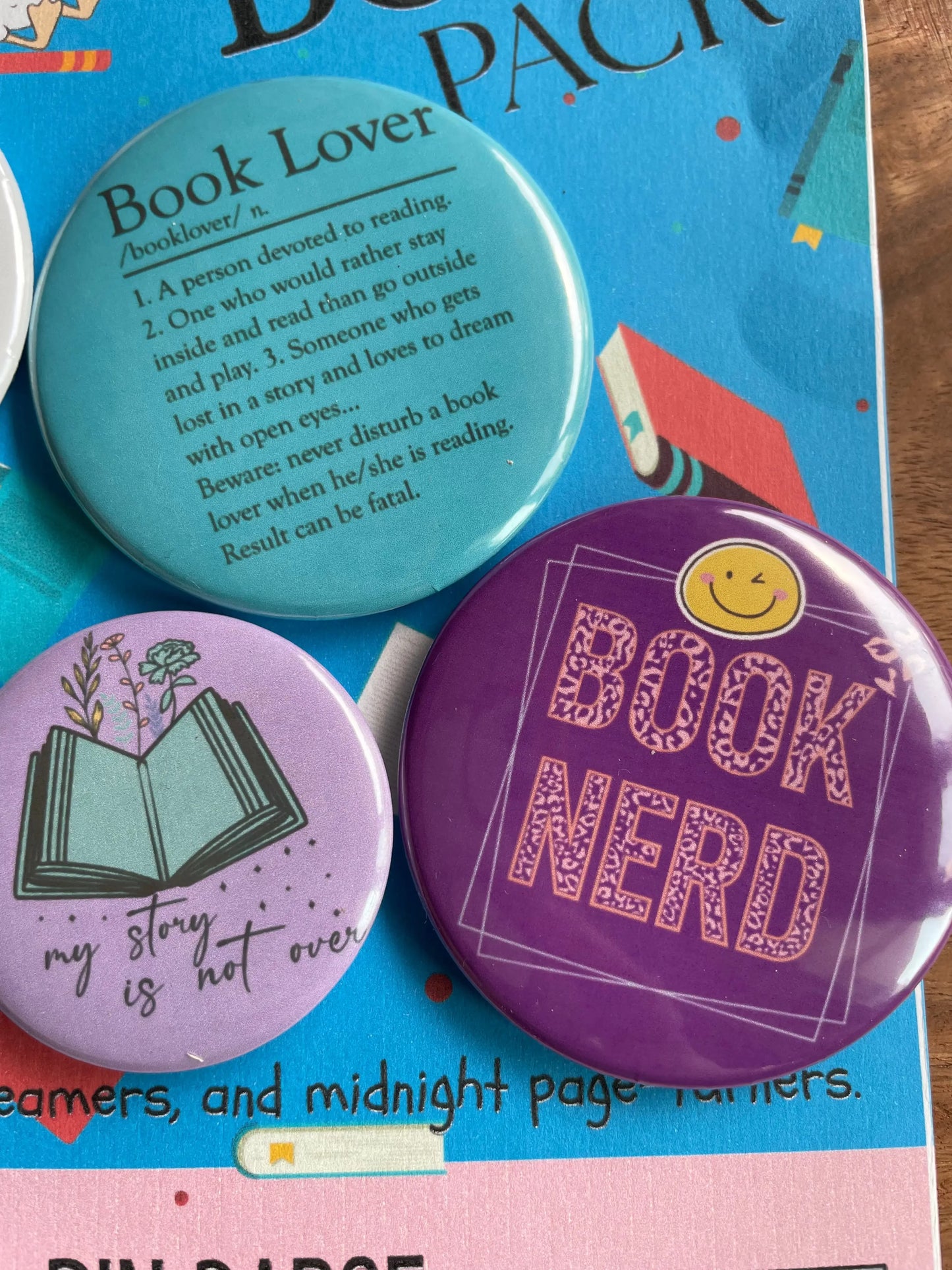 The Book Pack: Pin Badge Pack of Five.