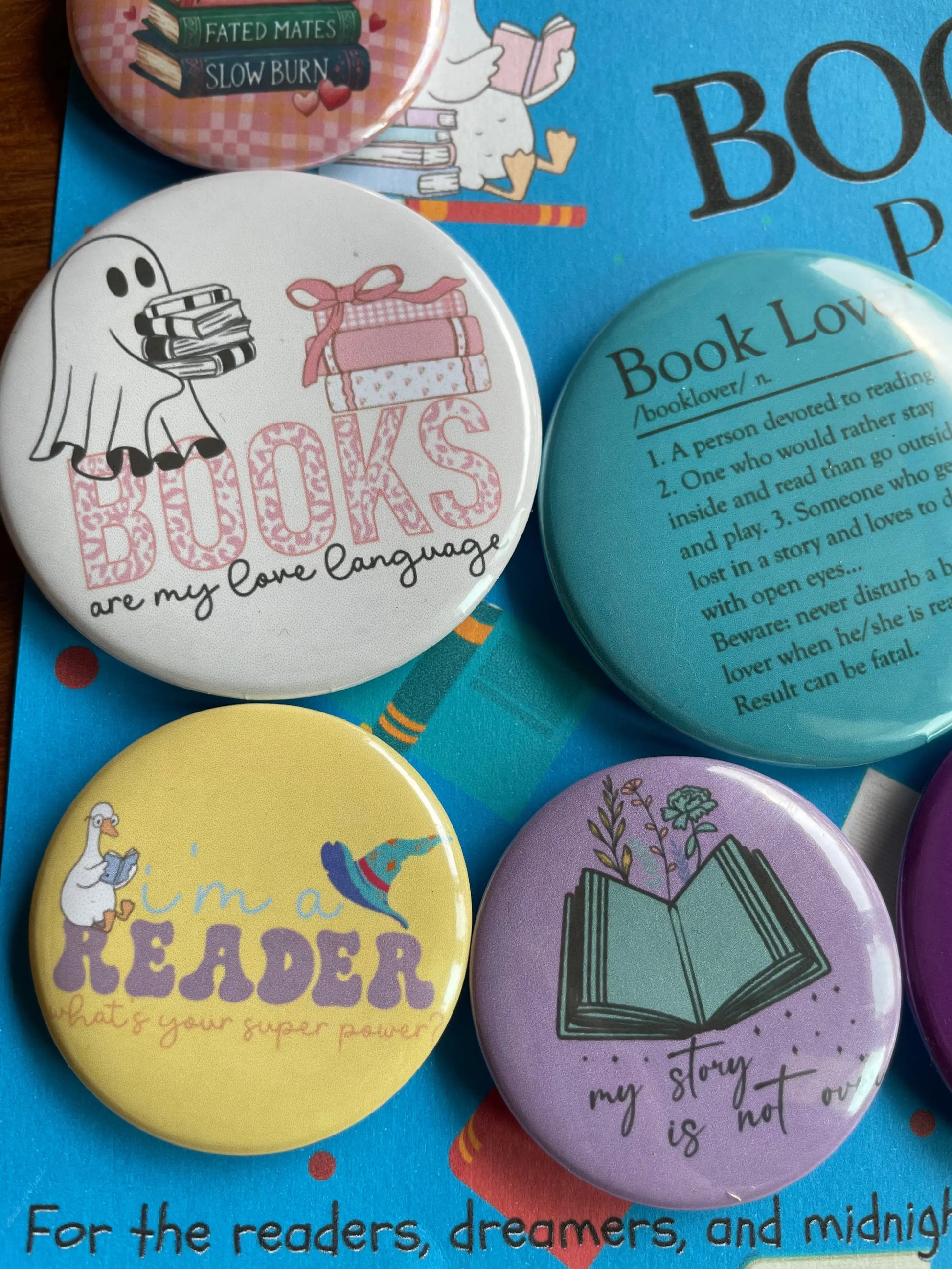 The Book Pack: Pin Badge Pack of Five.