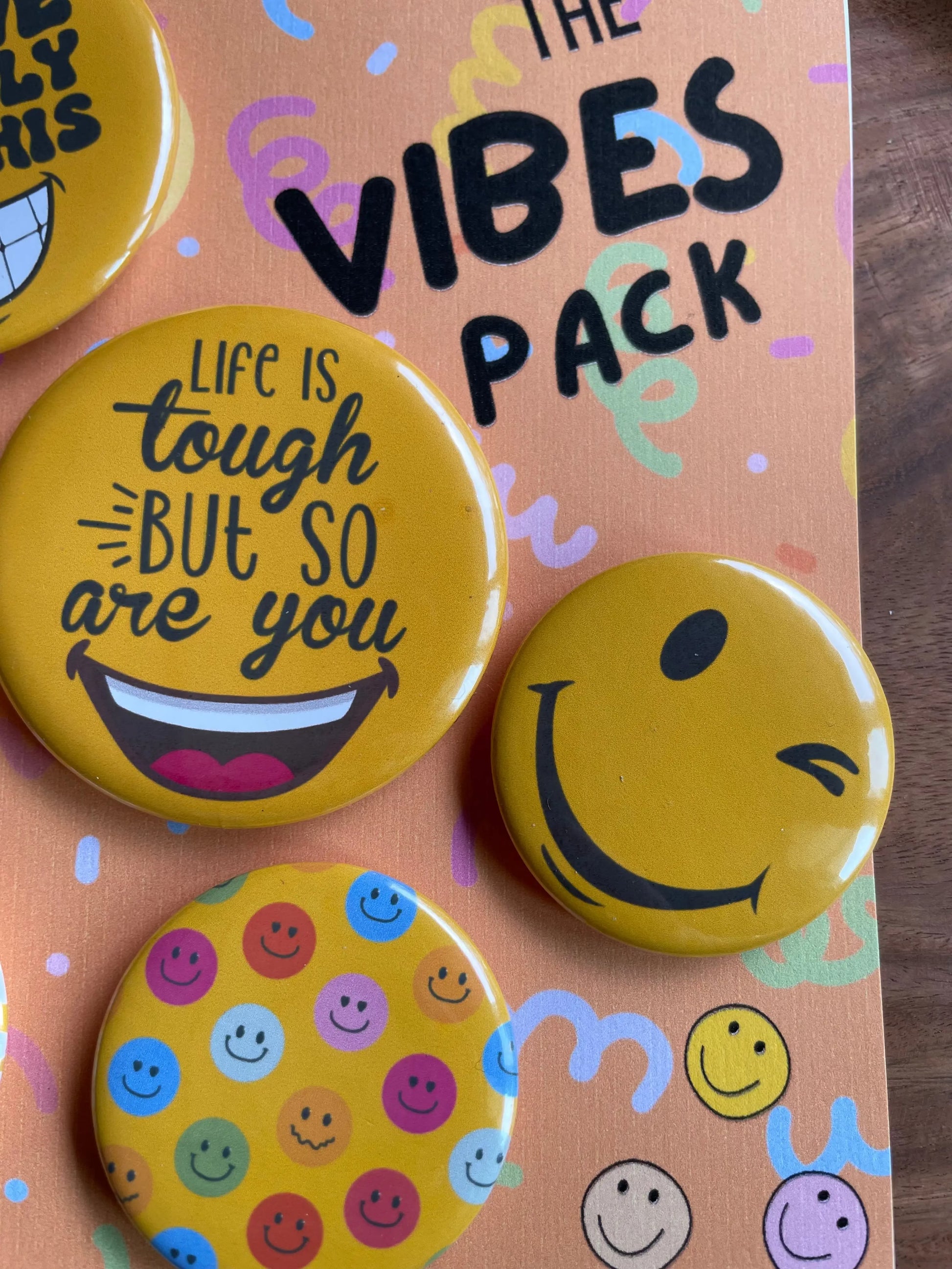 The Vibes Pack: Pin Badge Pack of Seven.