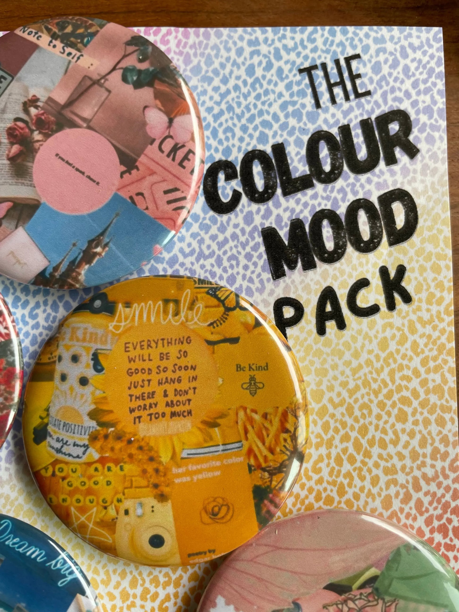 Colour Mood Pack: Pin Badge Pack of Six. 