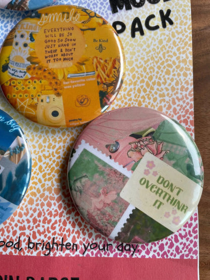 Colour Mood Pack: Pin Badge Pack of Six. 