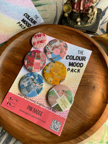 Colour Mood Pack: Pin Badge Pack of Six. 