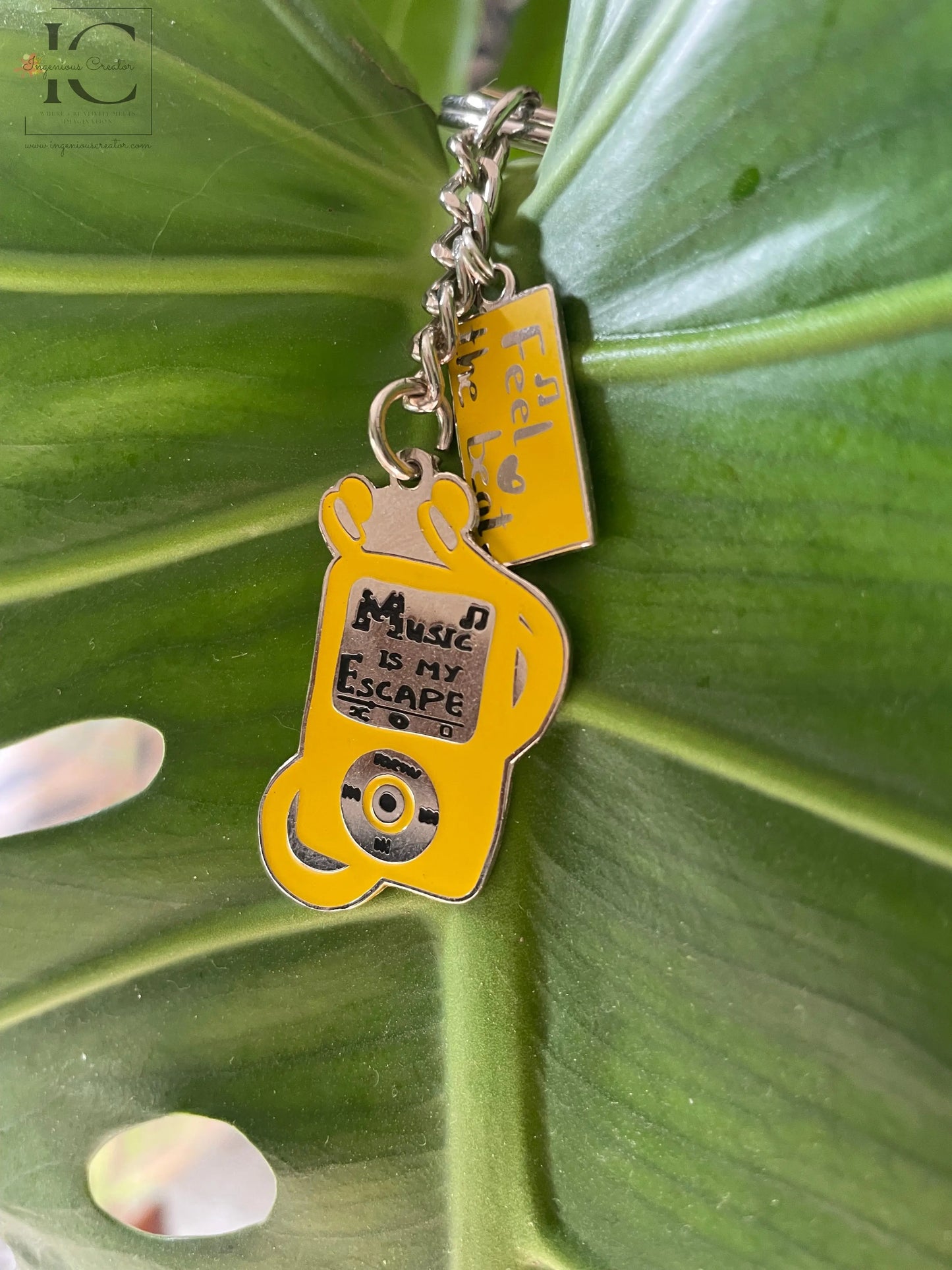 Feel the Beat Enamel Keychain - Ingenious Creator's Store