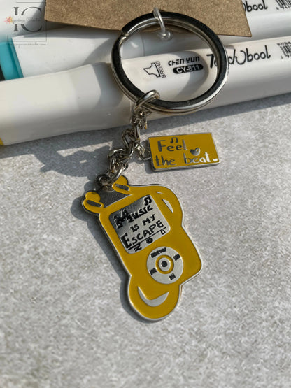 Feel the Beat Enamel Keychain - Ingenious Creator's Store