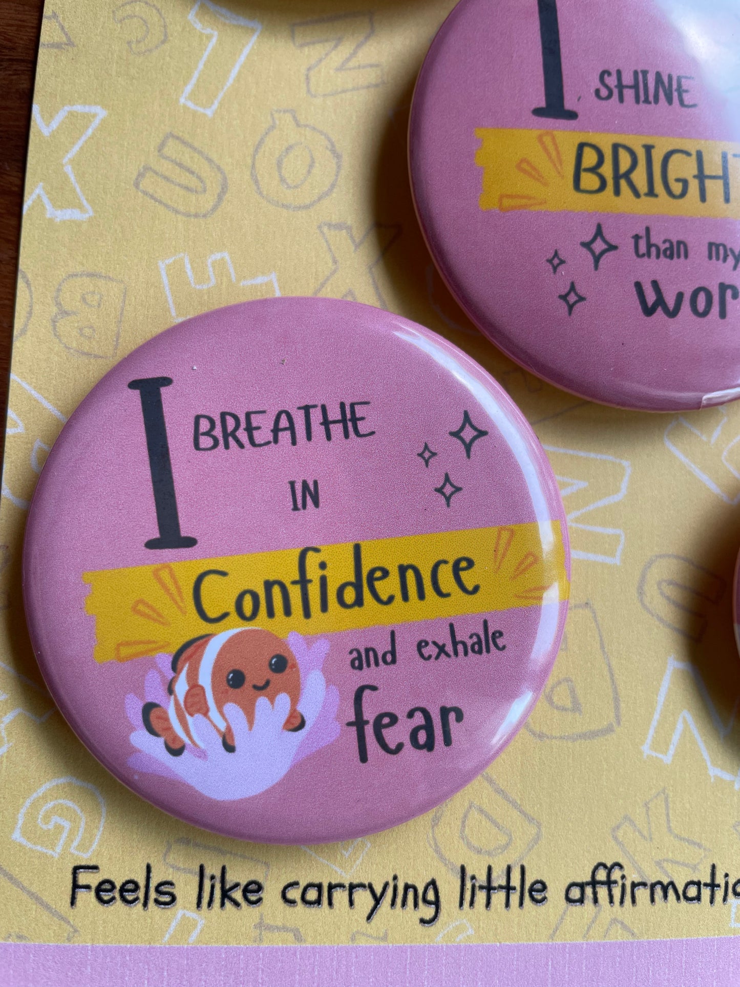 Tiny Pep Talk Pack: Pin Badge Pack of four.