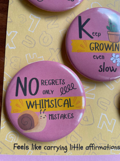 Tiny Pep Talk Pack: Pin Badge Pack of four.