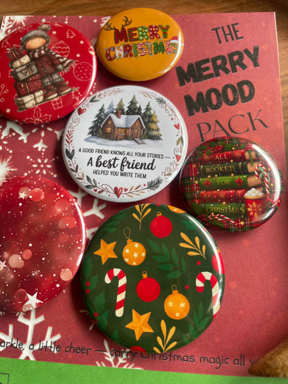 The Merry Mood Christmas Pack: Pin Badge Pack of Six. 