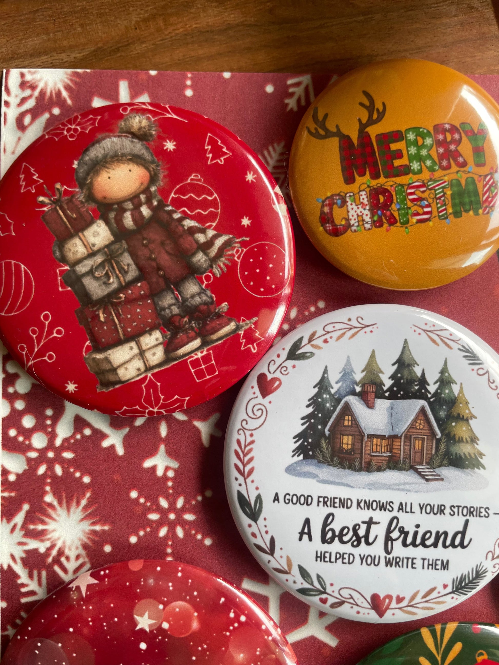 The Merry Mood Christmas Pack: Pin Badge Pack of Six. 