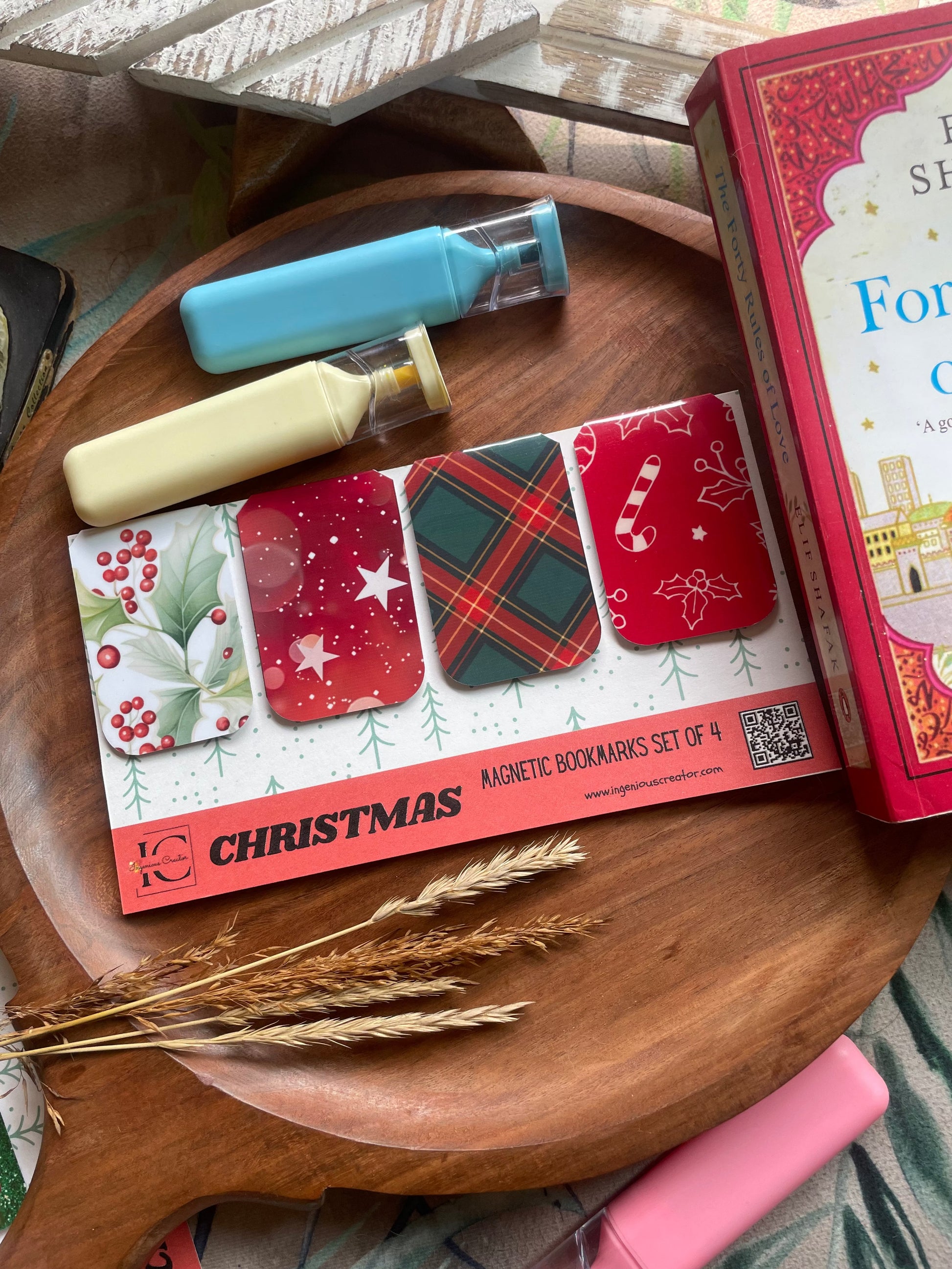 Christmas Magnetic Bookmark Set (Pack of 4) 
