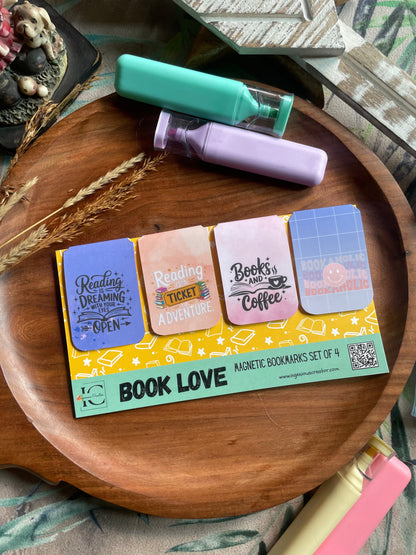 BOOK LOVE — Magnetic Bookmark Set of 4 