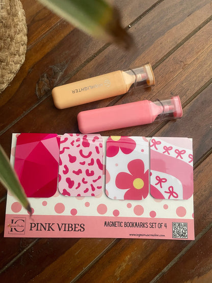 PINK LOVE— Magnetic Bookmark Set of 4 