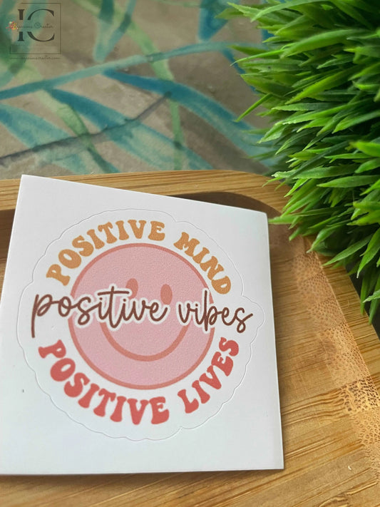 POSITIVE MIND POSITIVE VIBES STICKER - Ingenious Creator's Store
