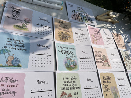 Positive Affirmations Monthly Planner Calendar 2025, Calendar Sticker Tabs for planner and Cute Enamel Key Chain - Ingenious Creator's Store