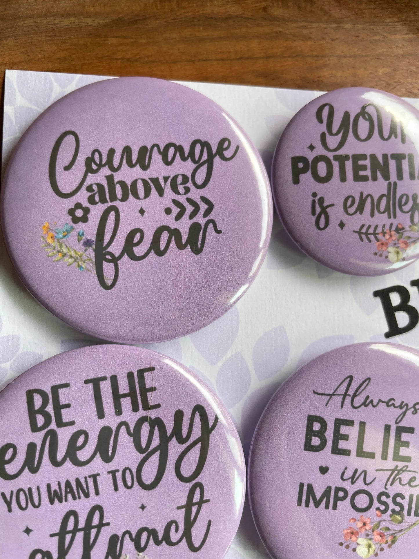 Self Bloom Pack: Pin Badge Pack of Six. 