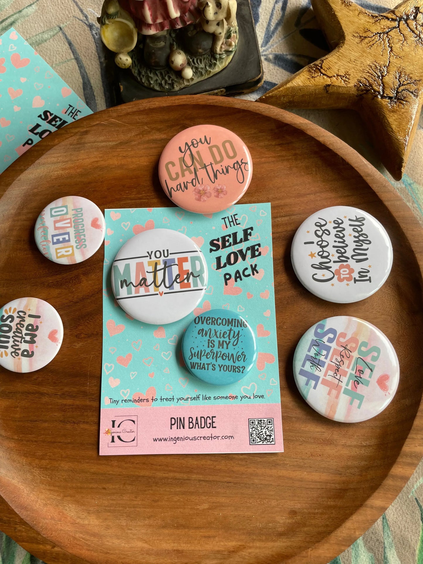 Self Love Mystery Pack: Pin Badge Pack of Two. 