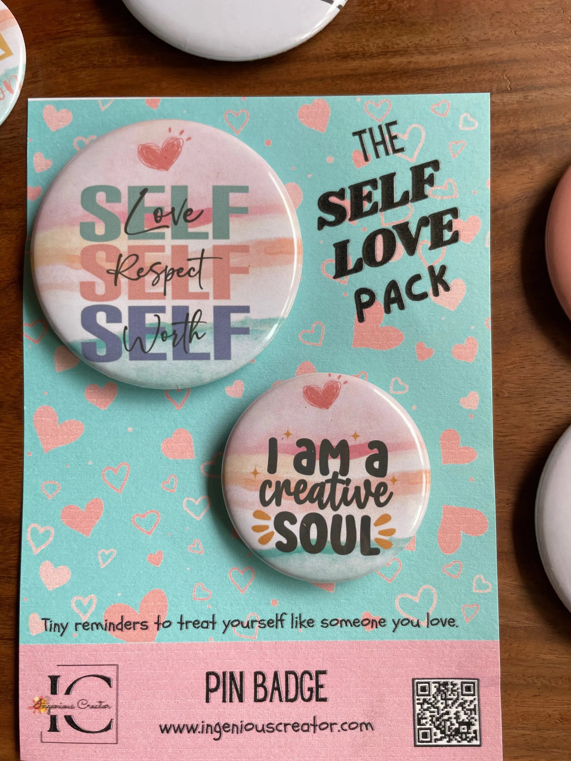 Self Love Mystery Pack: Pin Badge Pack of Two. 