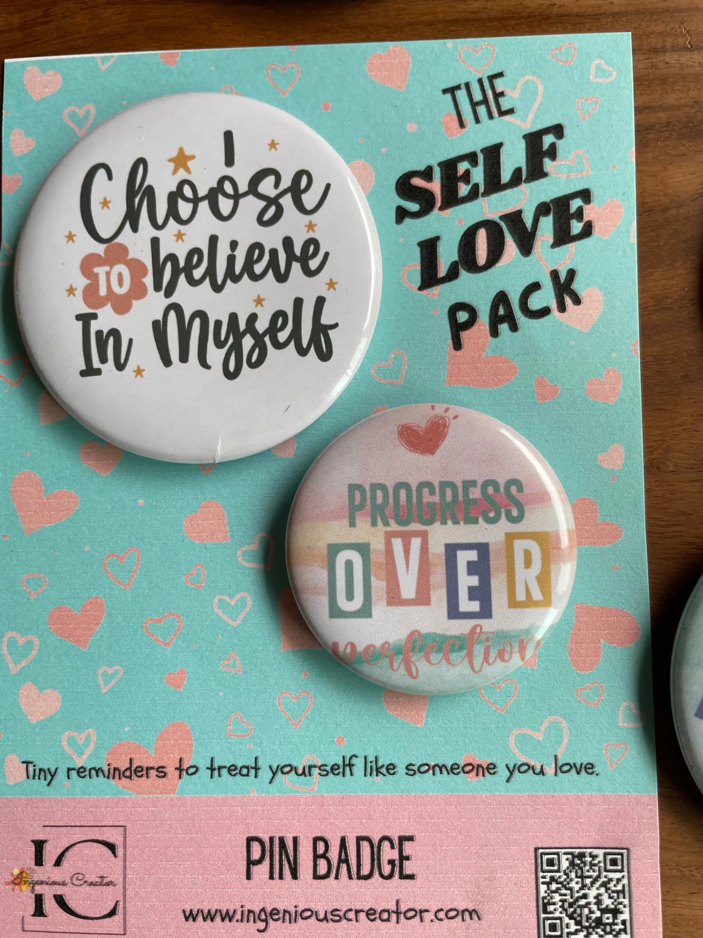 Self Love Mystery Pack: Pin Badge Pack of Two. 