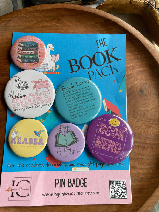 The Book Pack: Pin Badge Pack of Five. 