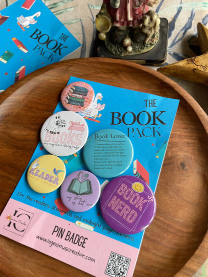 The Book Pack: Pin Badge Pack of Five. 
