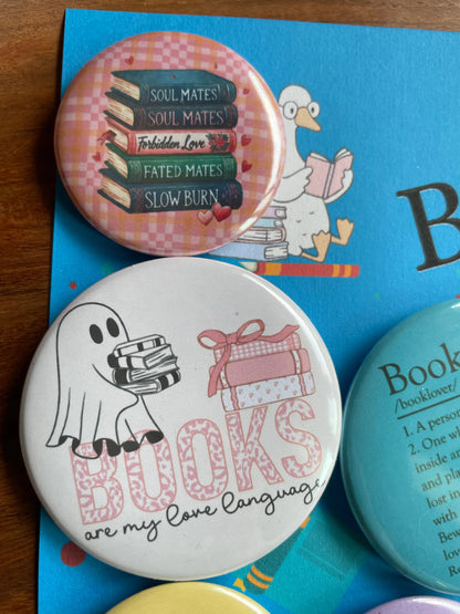 The Book Pack: Pin Badge Pack of Five. 