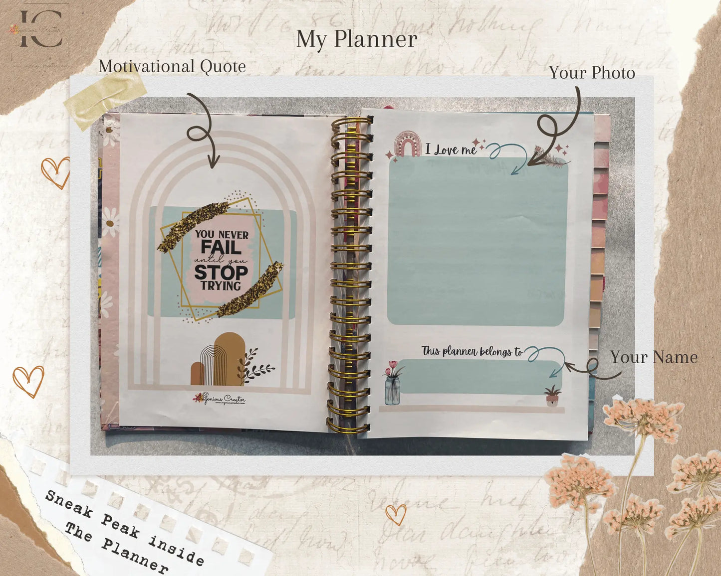 The Ultimate Undated Planner- Love Yourself Combo - Ingenious Creator's Store