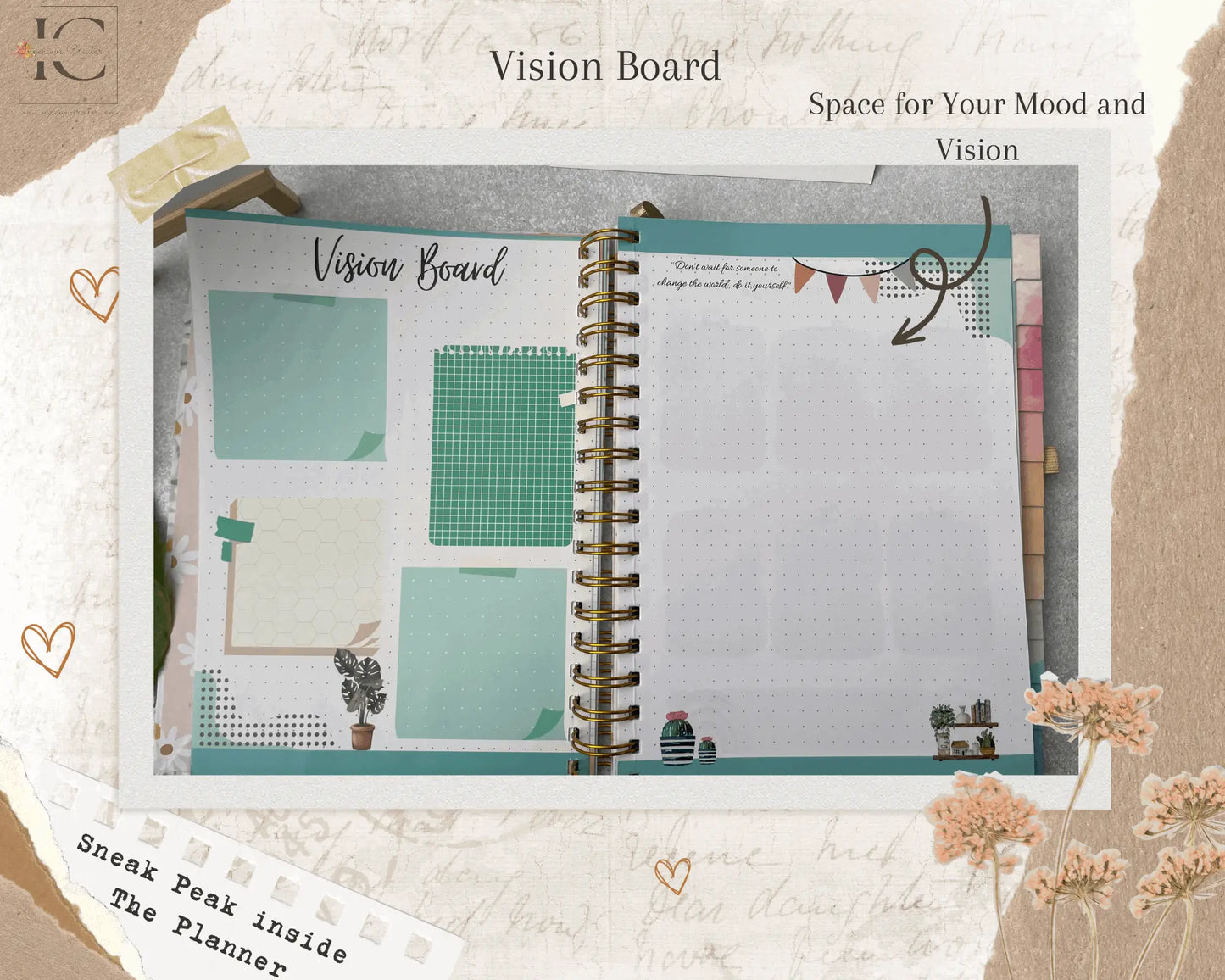 The Ultimate Undated Planner - Self Love Floral Combo - Ingenious Creator's Store