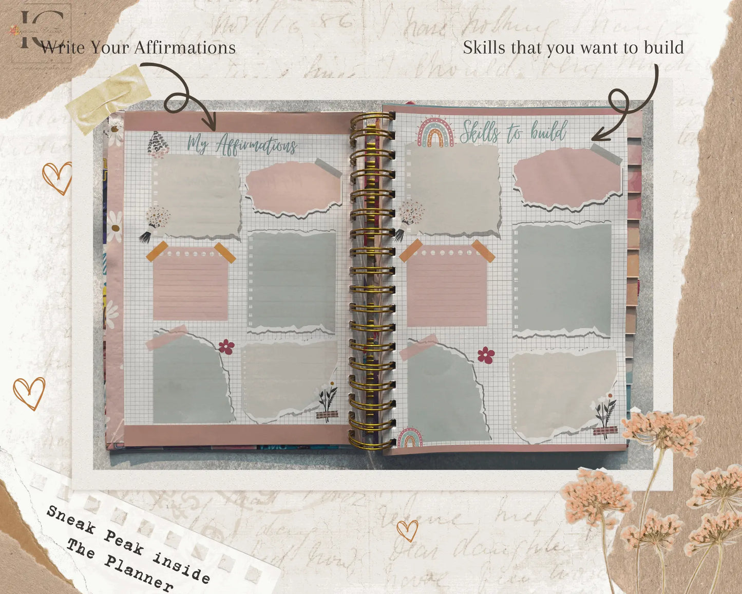 The Ultimate Undated Planner - Self Love Floral Combo - Ingenious Creator's Store
