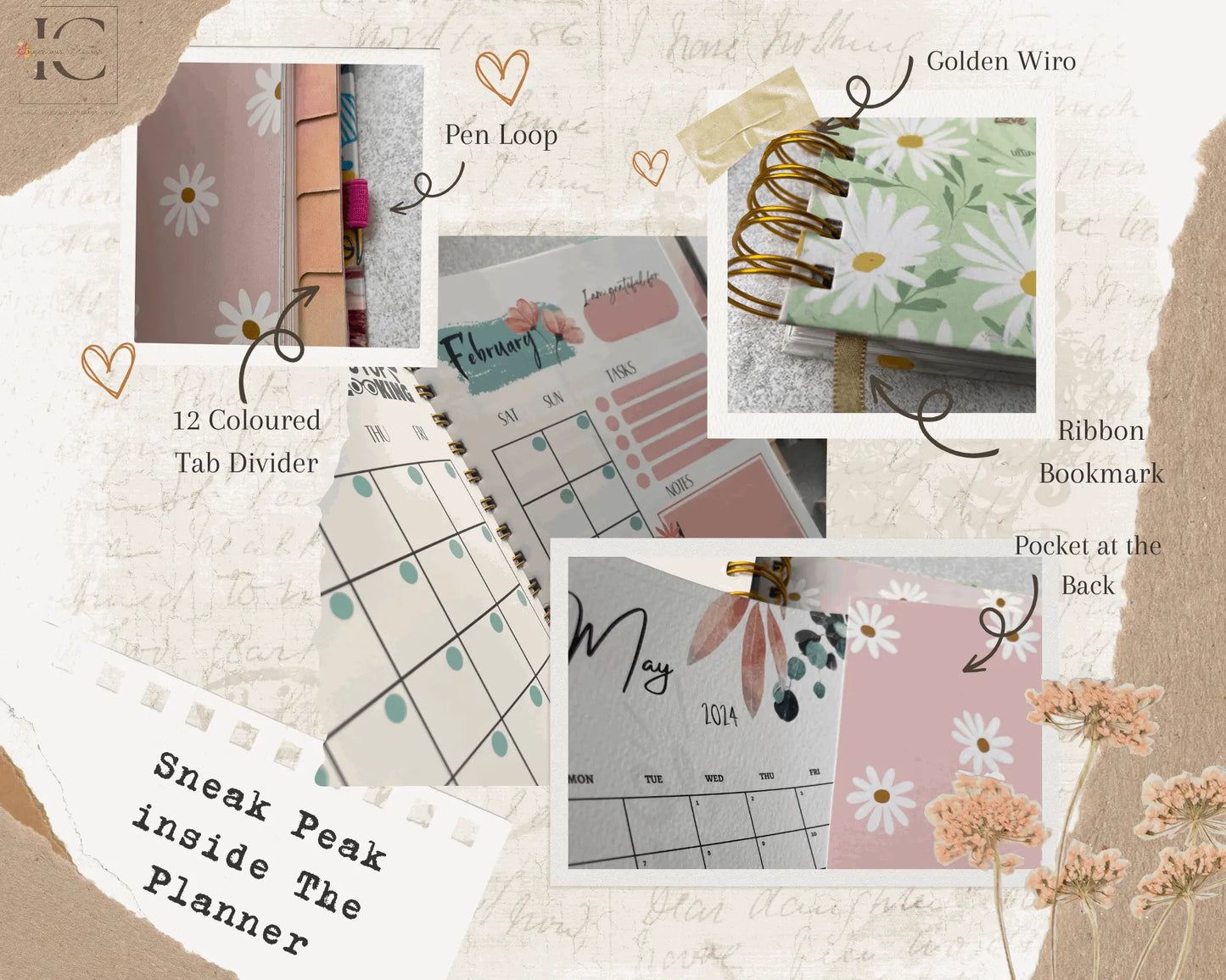 The Ultimate Undated Planner - Self Love Floral Combo - Ingenious Creator's Store