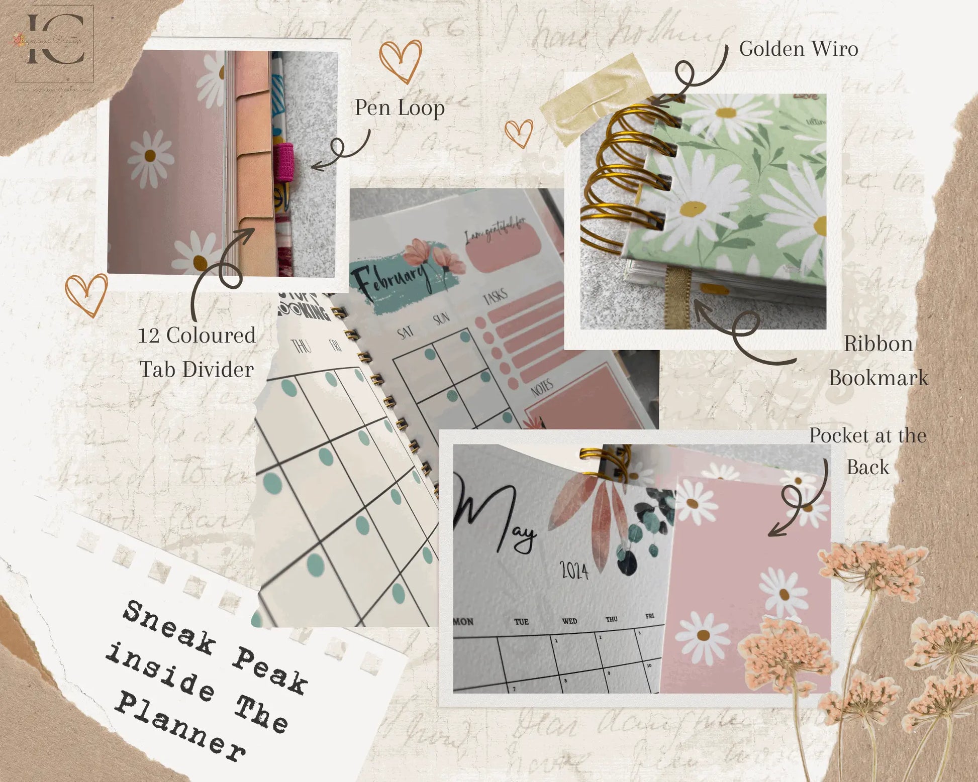 The Ultimate Undated Planner - Self Love Floral Combo - Ingenious Creator's Store