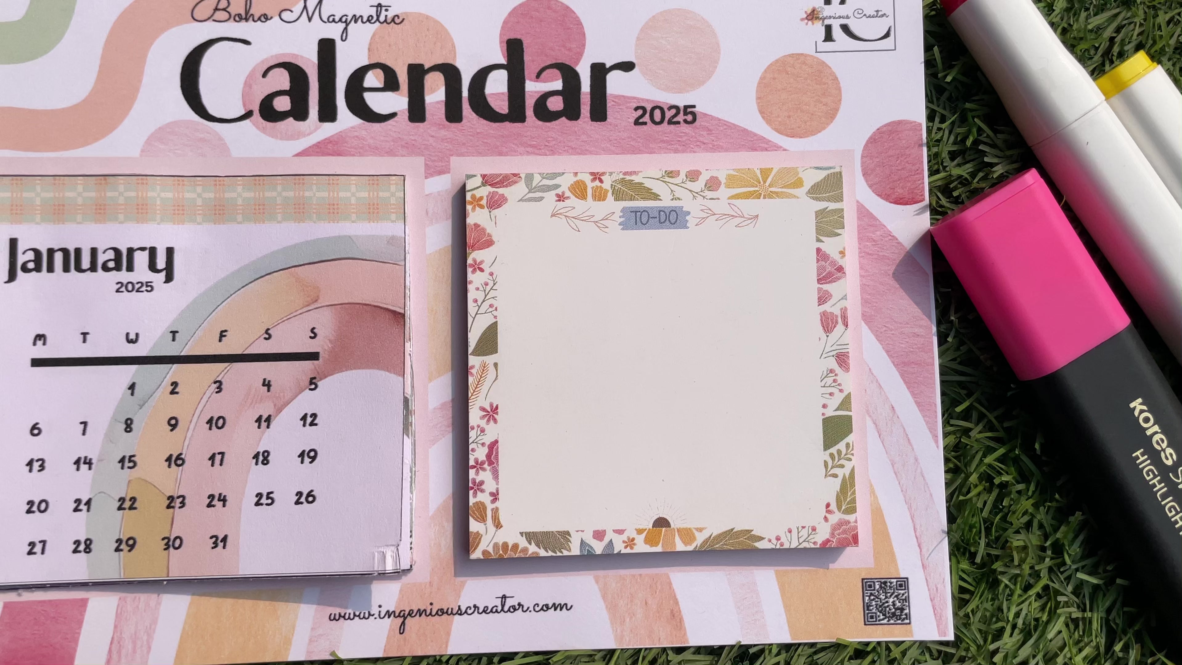 BOHO Calendar for Classrooms 2025